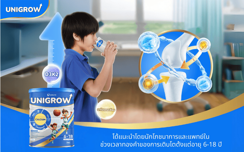 เสริมวิตามิน D3,K2 ในผลิตภัณฑ์โภชนาการ UniGrow